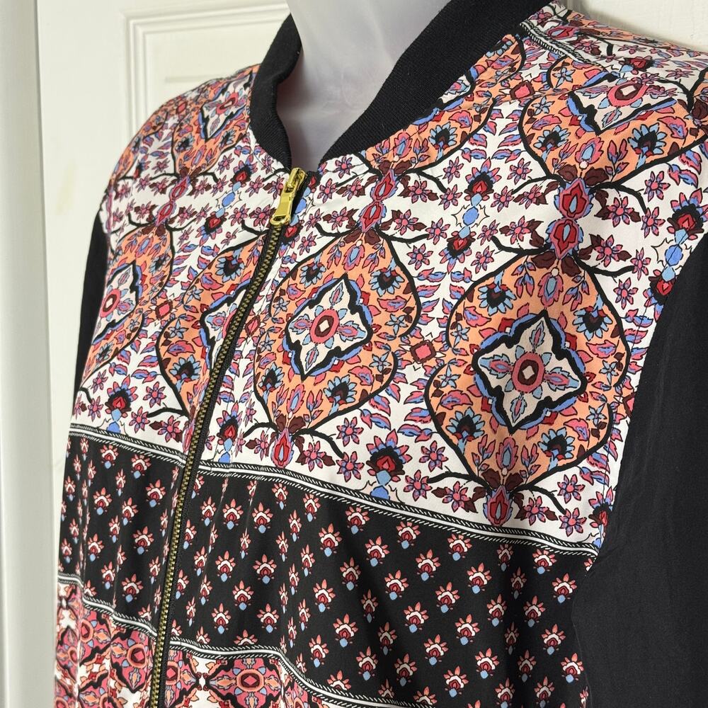 Rafaella Weekend Boho Paisley Medallion Print Lightweight Bomber Jacket M - Picture 4 of 11